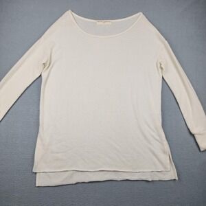 Project Social T Urban Outfitters Shirt Womens M White Scoop Slit Hem Knit